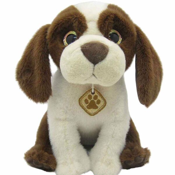 Игрушка мягкая Собака цвет: коричневый и белый, 28 см