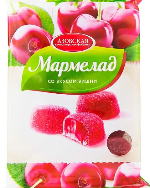Мармелад Азовская КФ желейный со вкусом вишни 300г