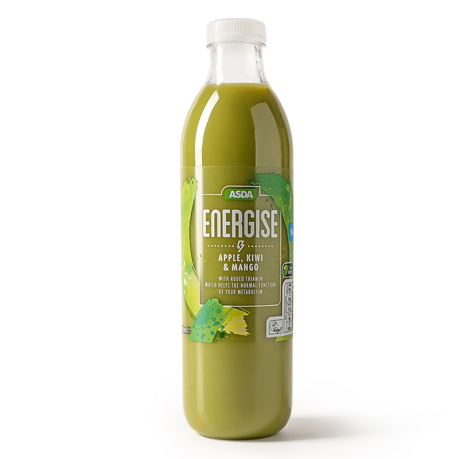 

Сок прямого отжима Asda Energise смузи фруктово-овощной 0.75 л