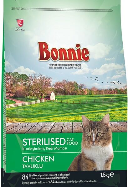 Сухой корм для кошек Bonnie для стерилизованных и кастрированных Курица 1.5кг