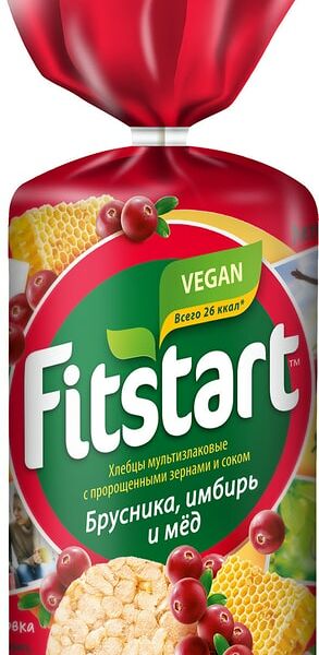 Хлебцы Fitstart Мультизлаковые Брусника имбирь и мед 100г