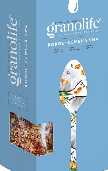 Гранола Granolife Кокос-семена чиа 200г
