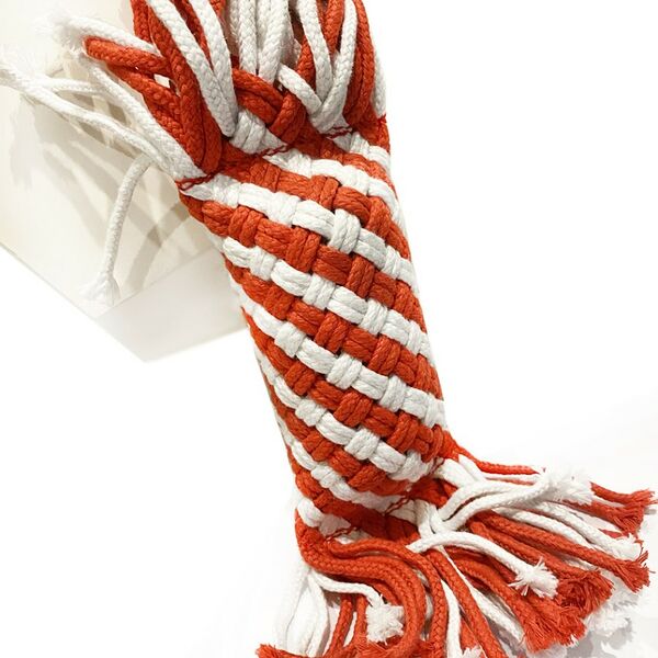 Особо прочный канат-игрушка с весёлым гудком для чистки зубов, для собак, красный 30см