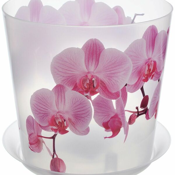 Кашпо IDEA ДЕКО d12,5 см 1,2 л полипропиленовое розовое с поддоном