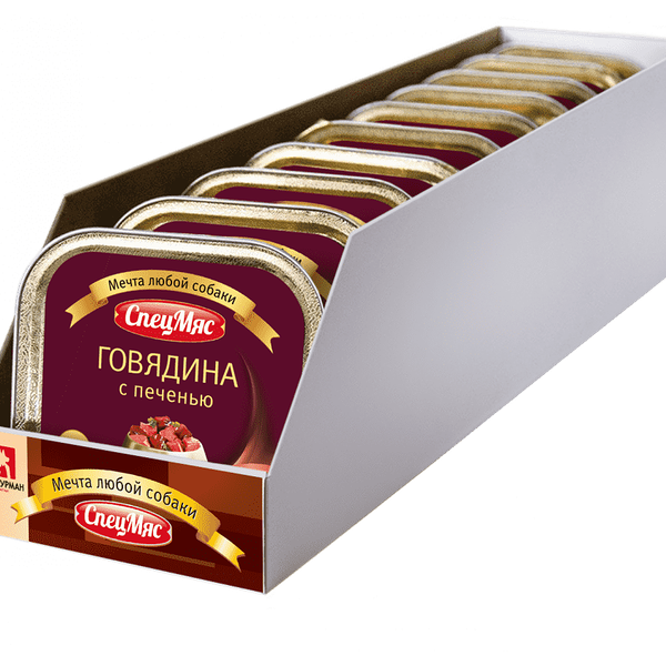 Корм для собак ЗООГУРМАН Спецмяс говядина с печенью конс. 300г (упаковка - 10 шт)