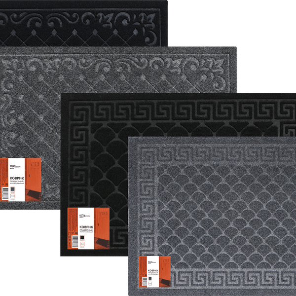 Коврик придверный HOMECLUB Бархат 40х60см, влаговпитывающий, 1 шт., в ассортименте