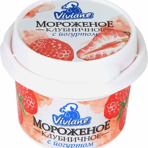Мороженое Viviane сливочное клубничное с йогуртом 150 г