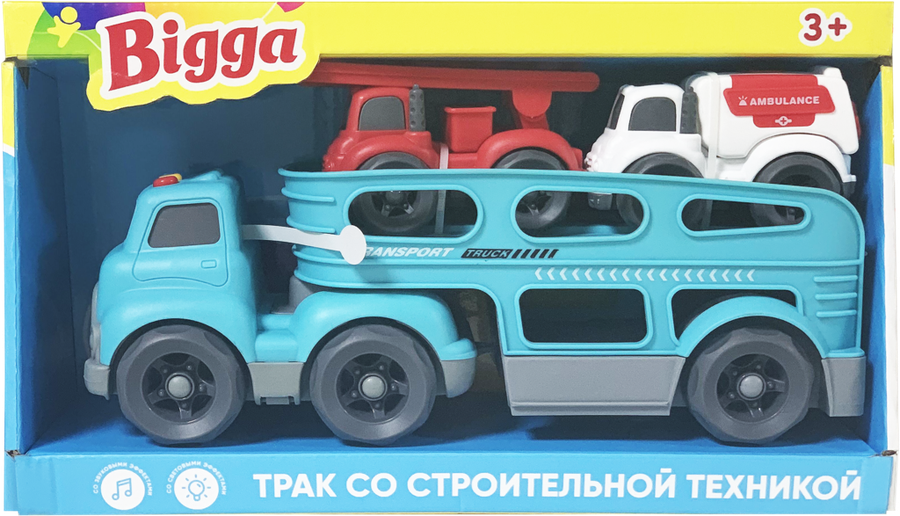 

Набор игровой BIGGA Трак со строительной техникой, со световыми и звуковыми эффектами