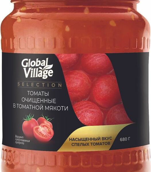Томаты Global Village очищенные 680г