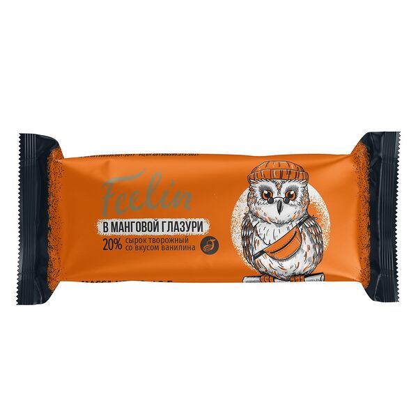 Сырок творожный глаз Feelin с аром ванил в цв жир глаз с аром манго 20% 40г Нордар