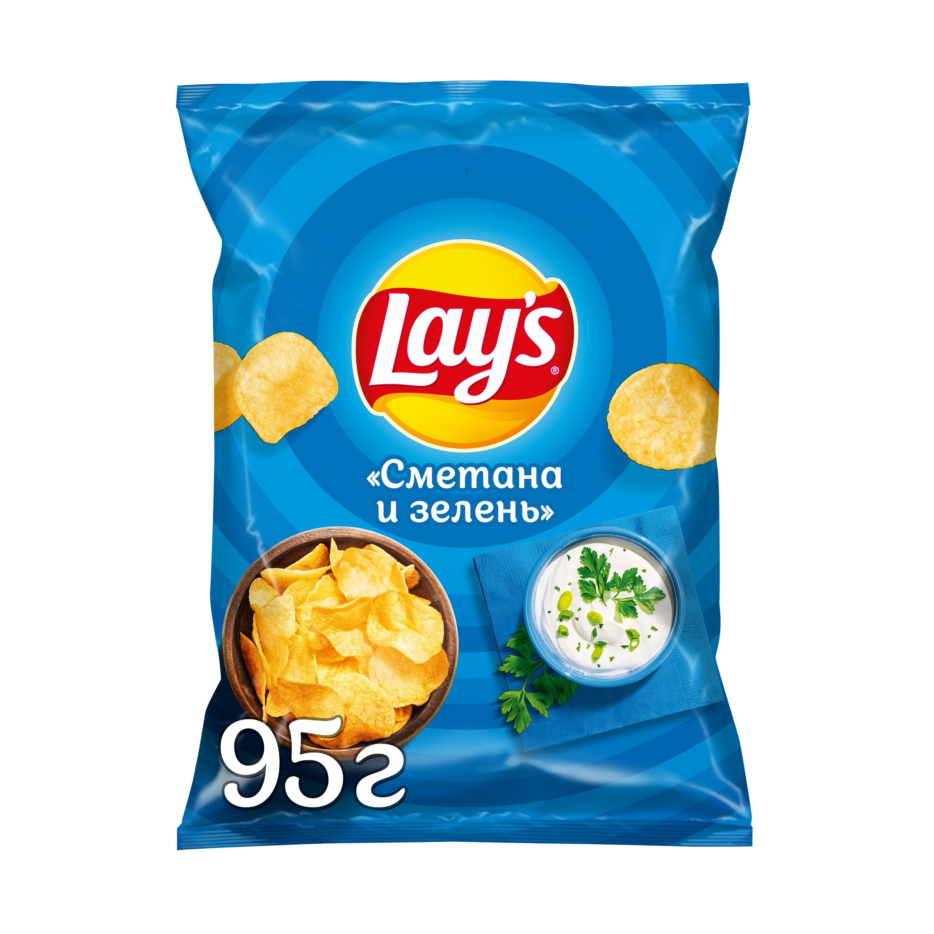 

Картофельные чипсы Lay's со вкусом сметаны и зелени 95 г