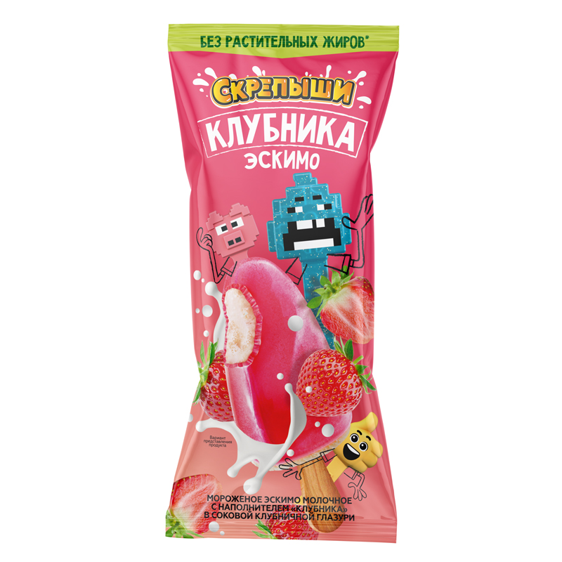 

Мороженое Скрепыши эскимо клубничное