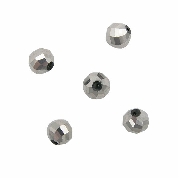 11393 Бусины стеклянные, 12мм, 5шт/упак(2-серебро)