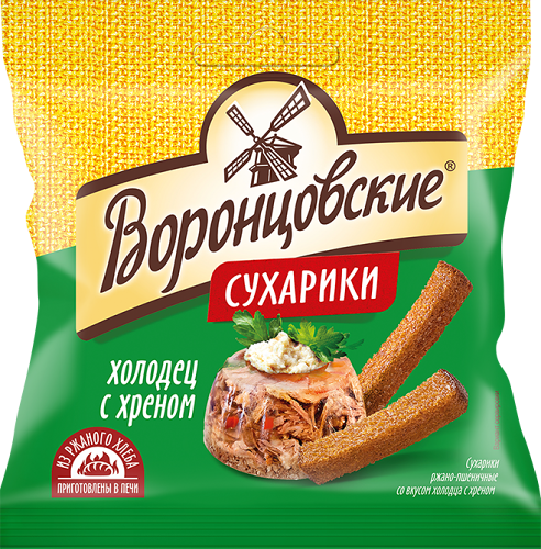 Сухарики Воронцовские ржаные со вкусом холодца и хрена 80 г