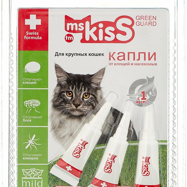 Капли репеллентные Ms Kiss для крупных кошек