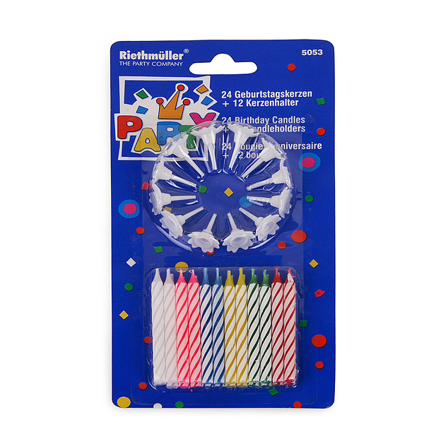 Свеча для торта Riethmueller цвет ассорти 24 шт Китай