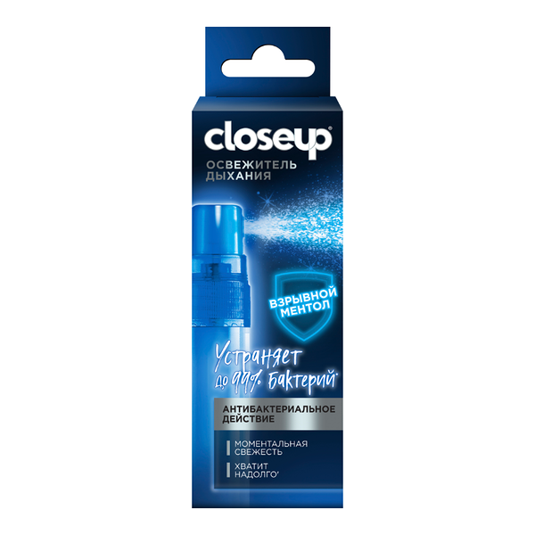 Освежитель дыхания Closeup Взрывной ментол антибактериальный, 8 мл