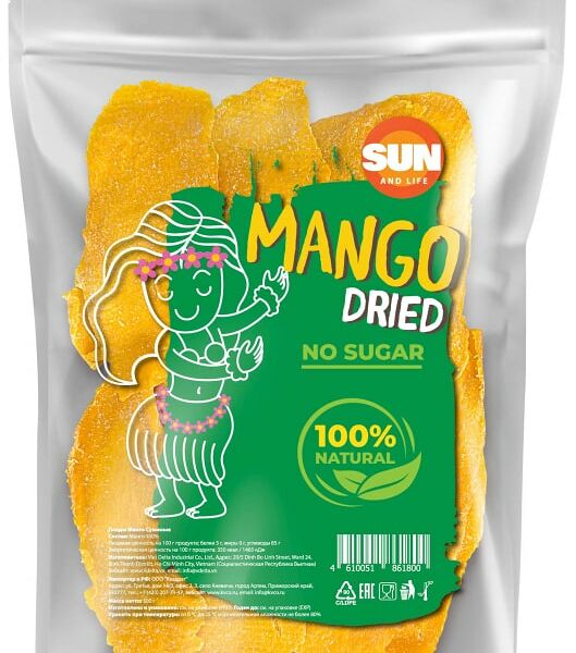 Манго Sun and Life сушеное 500г