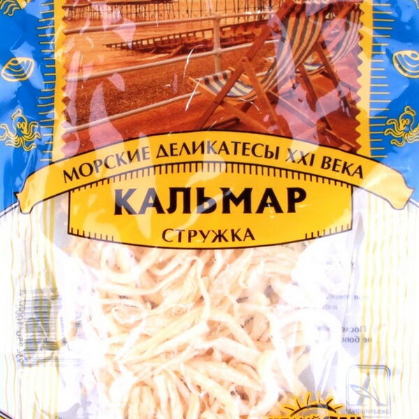 Кальмар сушено-вяленый стружка 