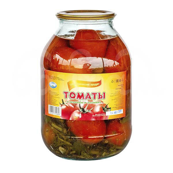 Томаты Памир 3000гр с Зеленью в Заливке ст/б