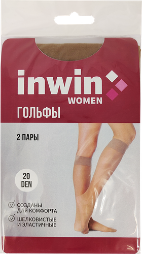Гольфы женские INWIN р. 23–25 20 den nero, 2пары