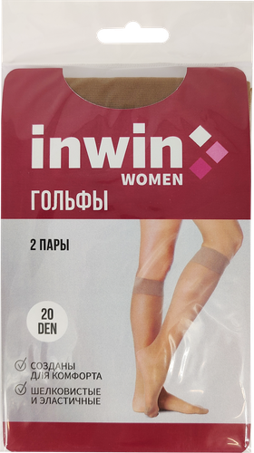 

Гольфы женские INWIN р. 23–25 20 den nero, 2пары