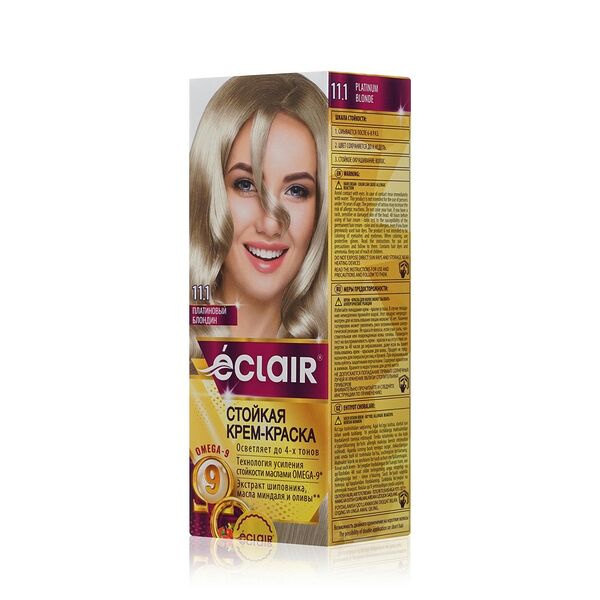 Стойкая крем-краска для волос с маслами Eclair Omega-9 11.1 Платиновый блондин