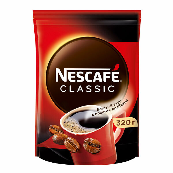 Кофе растворимый Nescafe Classic с добавлением молотого 320 г