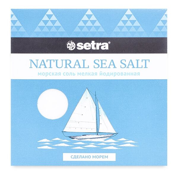 Соль морская пищевая мелкая йодированная Setra