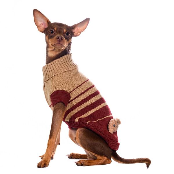 Свитер для собак 25см S малиновый (унисекс)