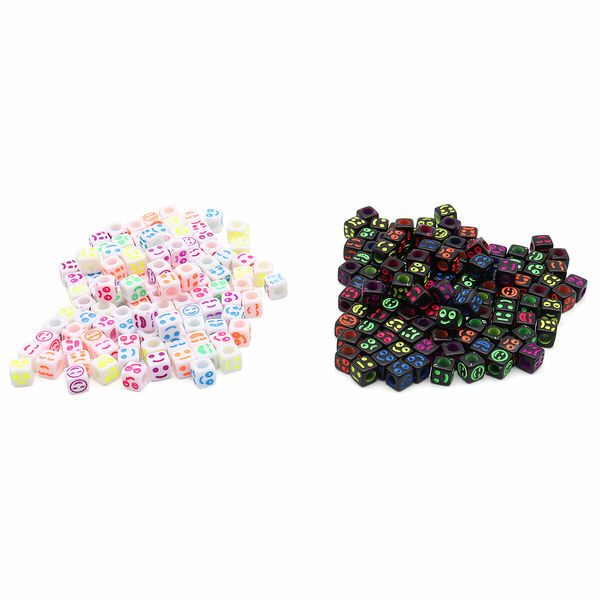 66877 Набор бусин с разноцветными смайликами, 40г