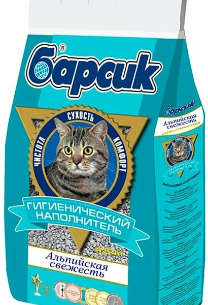 Наполнитель для кошачьего туалета Барсик Альпийская свежесть 4.54л