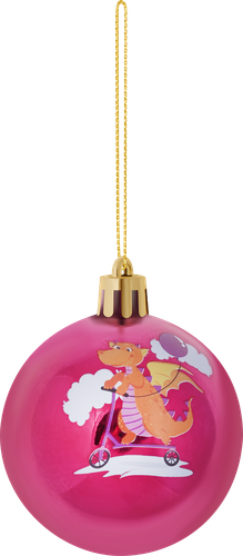 

Шар елочный HOMECLUB Символ года Дракон d=6см, глиттер, пластик, в ассортименте