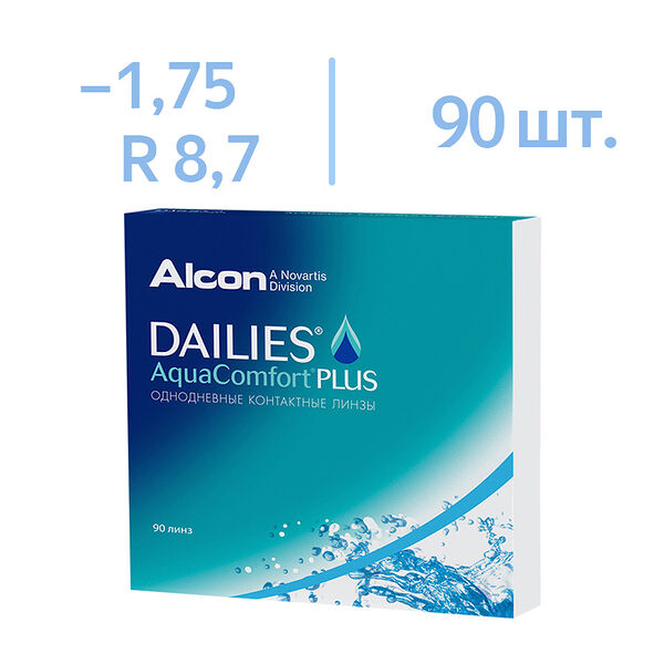 Линзы Dailies AquaComfort Plus 8.7 -1.75 90 шт