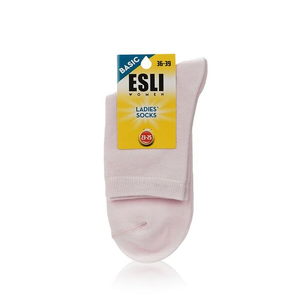 Женские однотонные носки Esli Basic светло-розовый р.23-25