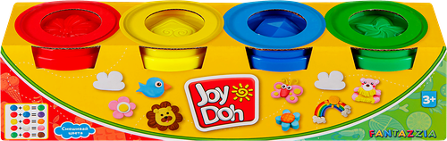Масса для лепки JOY DOH 4 баночки с тестом, 4х112г, Арт. POT-04/112