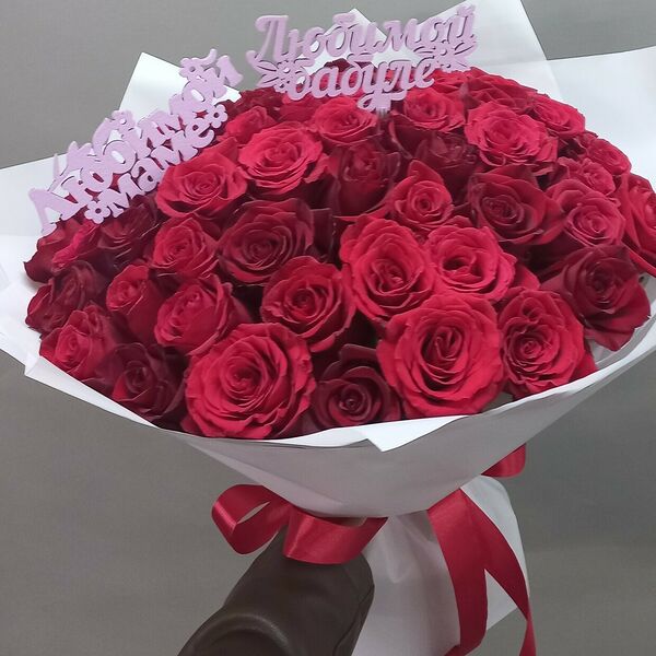 51 красная роза 