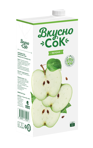 Напиток Вкусно Сок сокосодержащий яблоко 0.95 л