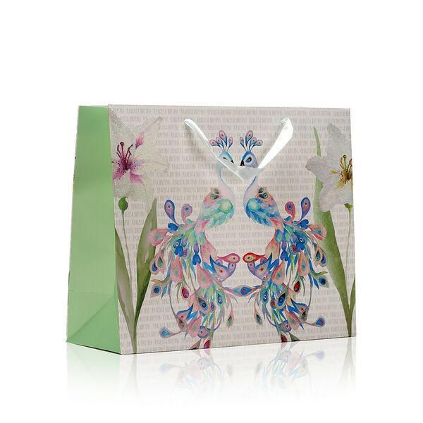 Пакет подарочный УРРА , павлины , 31*26*12 см