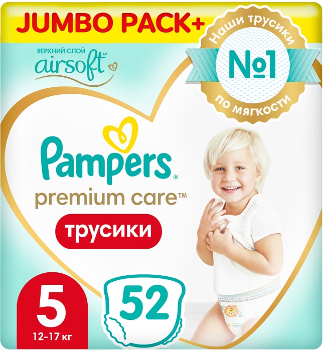 

Подгузники-трусики Pampers Premium Care Pants 12-17 кг 52 шт.