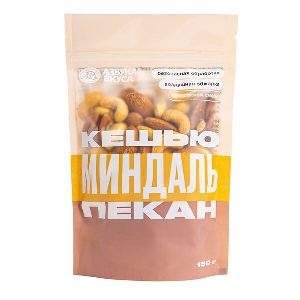 Смесь орехов Азбука Вкуса Рекомендует пекан-кешью-миндаль