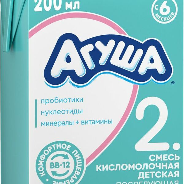 Смесь детская Агуша кисломолочная с 6 мес. 3.4% 200мл