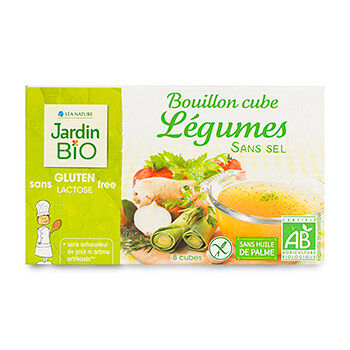 Бульон Les Jardins Biologiques овощной без добавления соли БИО, 88/72 г 8 кубиков Франция
