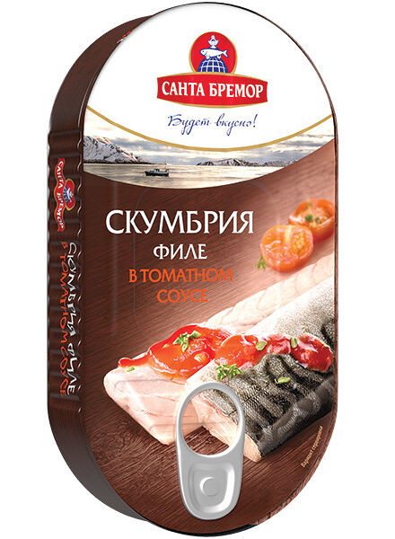 Скумбрия Атлантическая филе в томатном соусе Санта Бремор, 175г