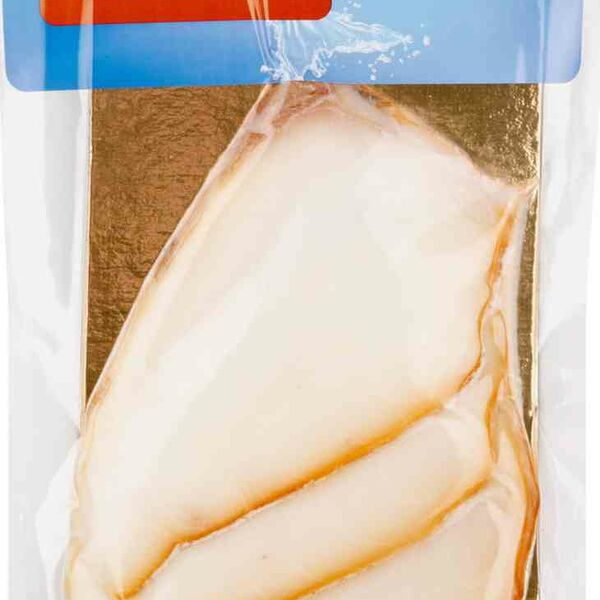 Масляная рыба подкопчённая, филе ломтики в вакуумной упаковке