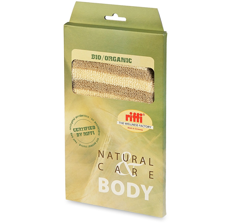 

Рукавица Natural Care для мягкого массажа хлопок — лён 88/12%, Riffi, Германия