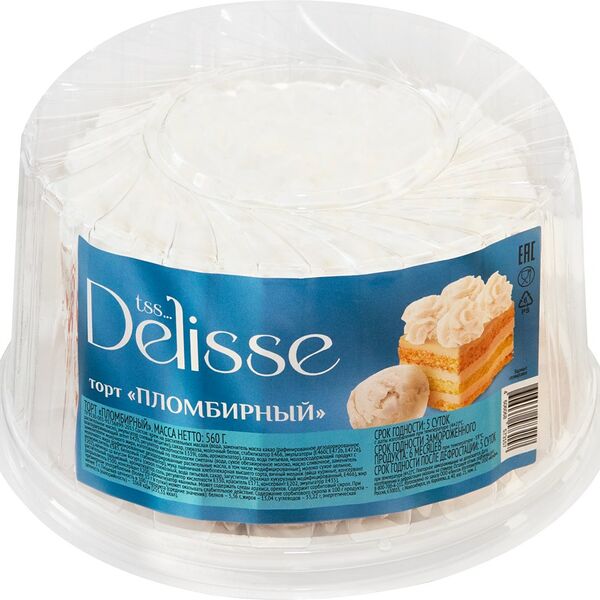 Торт Delisse Пломбирный, 560 г