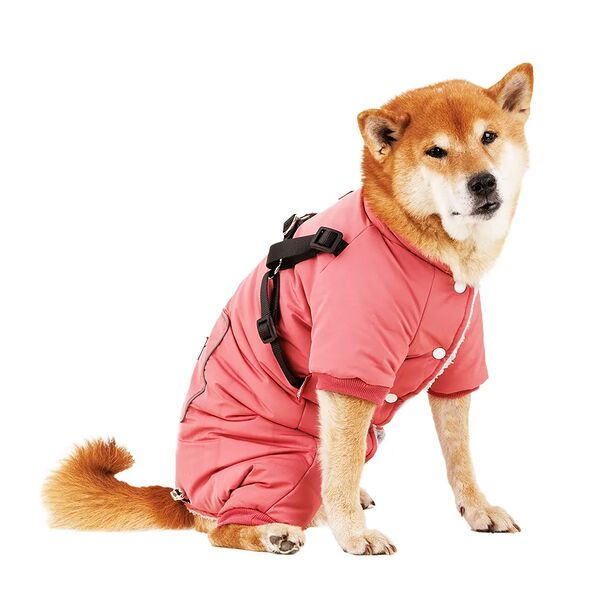 Комбинезон со шлейкой для собак 3XL малиновый (девочка)