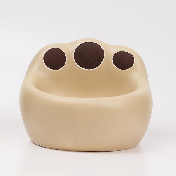 Миска для кошек и собак Лапка, 16,8х16,5х12,5 см, бежевая