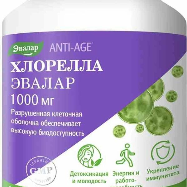 Биологически активная добавка Эвалар Хлорелла 1000 мг, 100 таблеток
